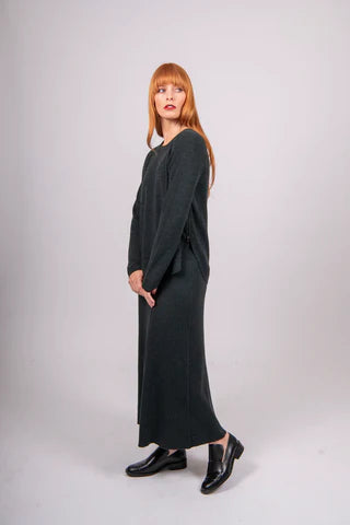 Bridge & Lord - Side Zip Curved Hem Pullover-Forest