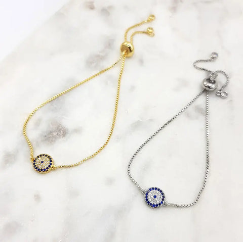 Chrysalini - Mati Eye CZ Adjustable Bracelet Med