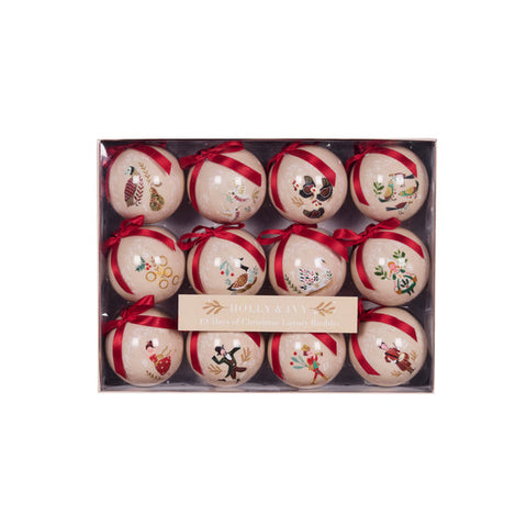 Holly & Ivy - 12 Days Of Christmas Luxury Bauble Gift Set