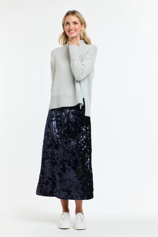 365 Days - Date Night Sequins Skirt-Navy