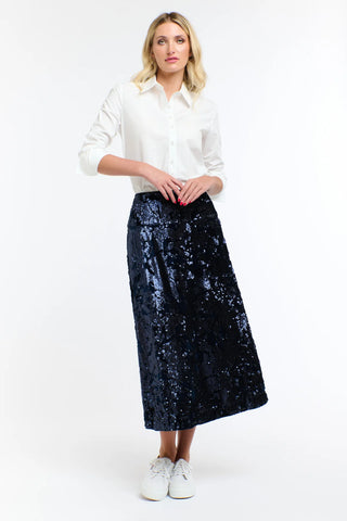 365 Days - Date Night Sequins Skirt-Navy