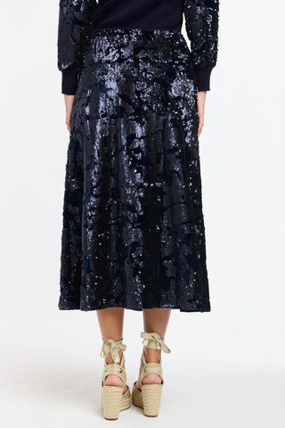 365 Days - Date Night Sequins Skirt-Navy