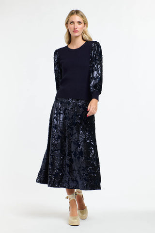 365 Days - Date Night Sequins Skirt-Navy
