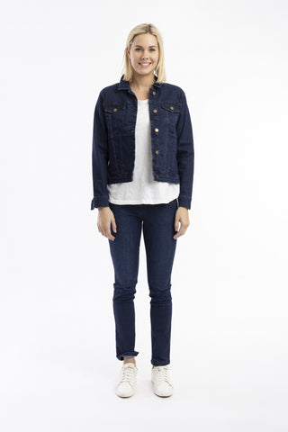 Orientique - Denim Collared Jacket - Dark