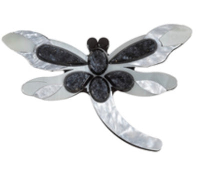 Blue Scarab - Bijou Acrylic Brooch-Silver Black