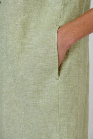enveloppe - Linen Shirt Dress-Kiwi