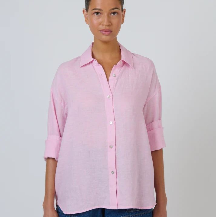 enveloppe - Linen Boyfriend Shirt- Bonbon