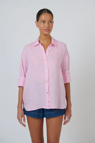 enveloppe - Linen Boyfriend Shirt- Bonbon
