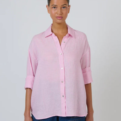 enveloppe - Linen Boyfriend Shirt- Bonbon