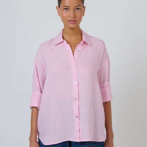 enveloppe - Linen Boyfriend Shirt- Bonbon