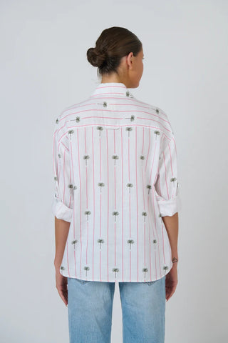 enveloppe - Linen Boyfriend Shirt- Palmier