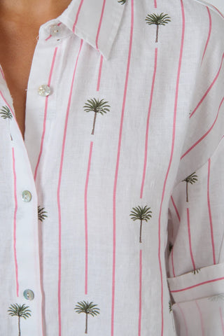 enveloppe - Linen Boyfriend Shirt- Palmier