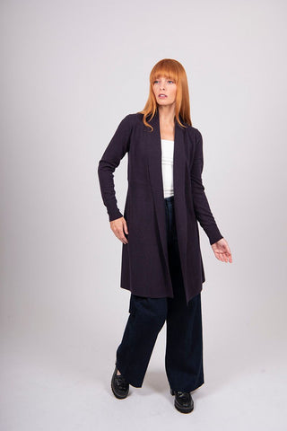 Bridge & Lord - Emily Long Line Cardigan-Plum