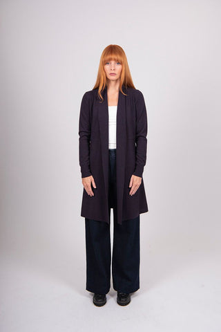 Bridge & Lord - Emily Long Line Cardigan-Plum