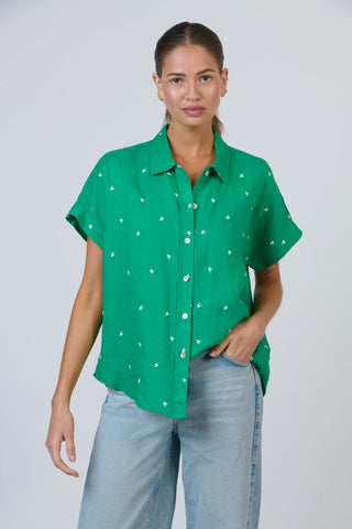 enveloppe - Linen Short Sleeve Shirt-Envie