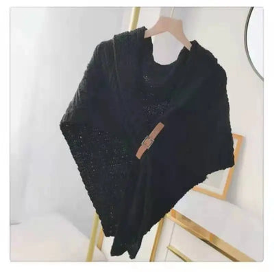 Zura - Euro Knitted Style Shawl Black