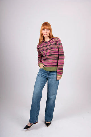 Bridge & Lord - Fairisle Pullover-Wasabi Combo