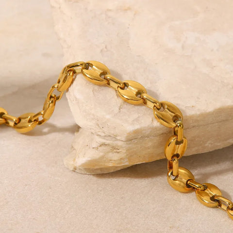 Melange - Solid Link Bracelet Gold Plate