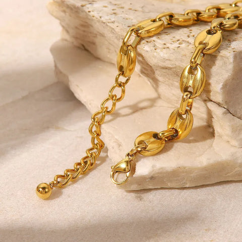 Melange - Solid Link Bracelet Gold Plate