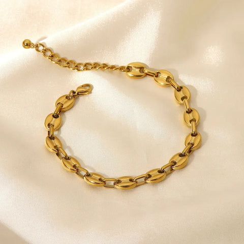 Melange - Solid Link Bracelet Gold Plate