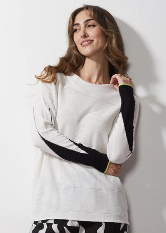 LD+Co - Feather Pattern Jumper White
