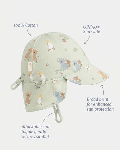 Toshi - Flap Cap - Arcadia Gumnut Babies Eucalypt