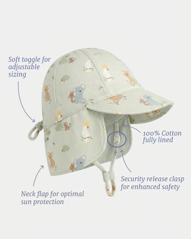 Toshi - Flap Cap - Arcadia Gumnut Babies Eucalypt