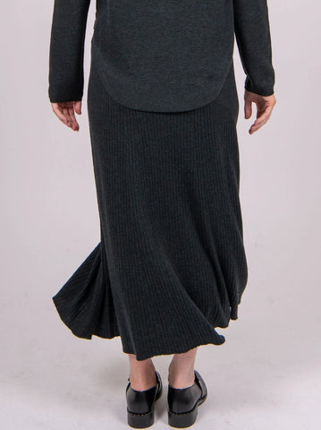 Bridge & Lord - Flared Hem Knit Skirt-Coal