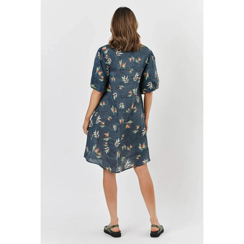 Naturals by O&J - Linen Bubble Sleeve Dress Fleur