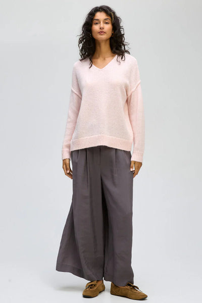LD+Co - Fluffy V-Neck Jumper - Blush