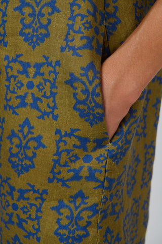 Naturals by O&J - Cap Sleeve Linen Dress - Motif