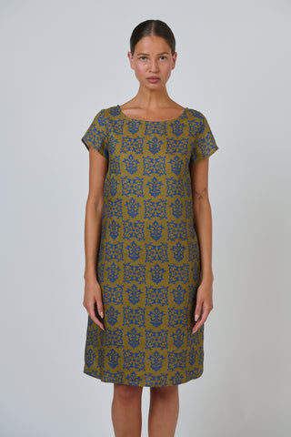 Naturals by O&J - Cap Sleeve Linen Dress - Motif