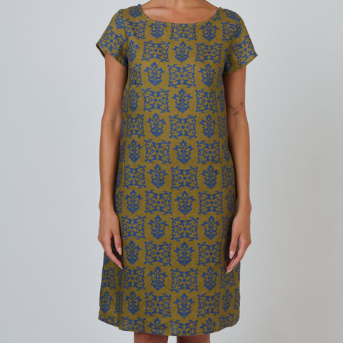 Naturals by O&J - Cap Sleeve Linen Dress - Motif