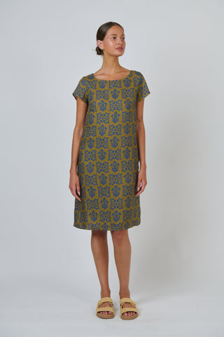 Naturals by O&J - Cap Sleeve Linen Dress - Motif