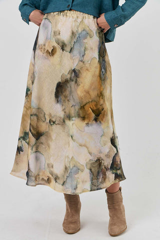 Naturals by O&J - Linen Maxi Skirt-Marble