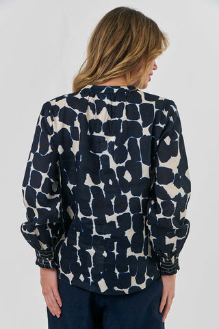 Naturals by O&J - Long Sleeve Linen Top - Eclipse