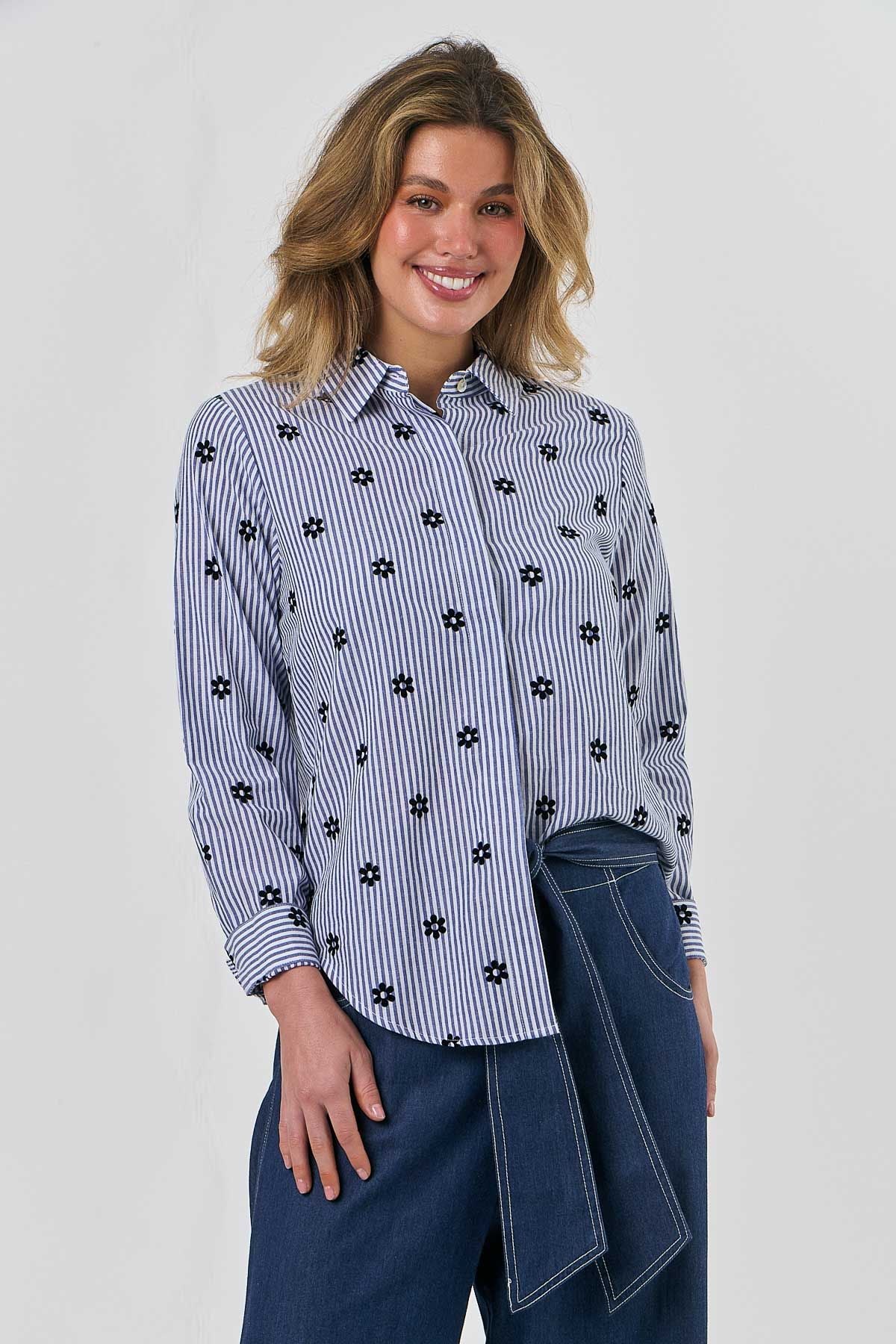 Naturals by O&J - 'Headmistress' Button Through Shirt