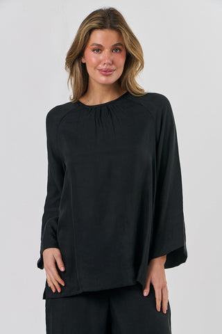 Naturals by O&J - Cupro Long Sleeve Top-Pitch