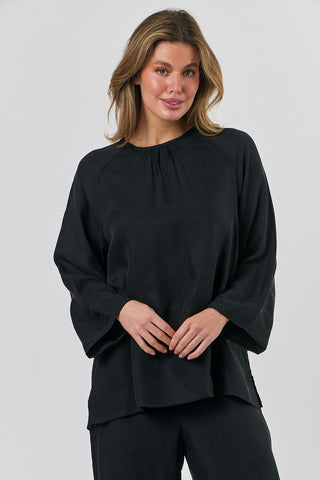 Naturals by O&J - Cupro Long Sleeve Top-Pitch