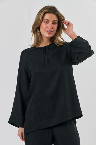 Naturals by O&J - Cupro Long Sleeve Top-Pitch
