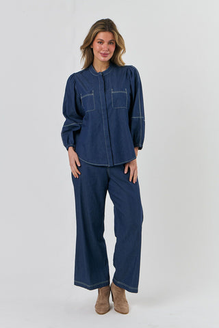Naturals by O&J - Button Through Top - Denim