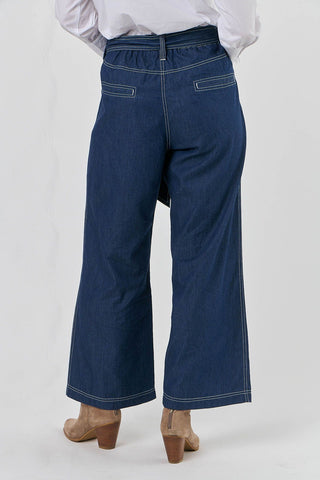 Naturals by O&J - Cotton Wide Leg Long Pants - Denim