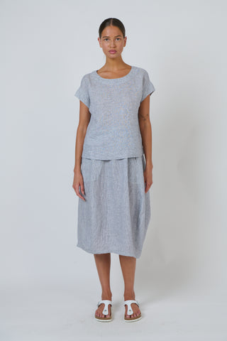 Naturals by O&J - Cap Sleeve Linen Top - sliver