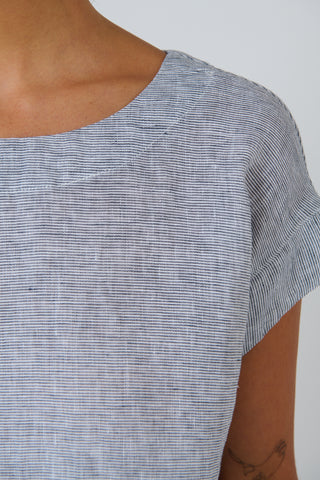 Naturals by O&J - Cap Sleeve Linen Top - sliver