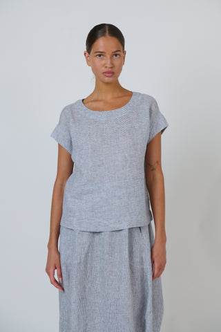 Naturals by O&J - Cap Sleeve Linen Top - sliver