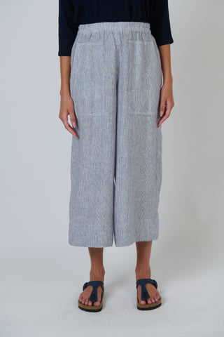 Naturals by O&J - Cropped Linen Pant- Sliver