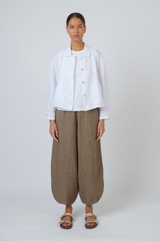 Naturals by O&J - Cropped Linen Jacket - White