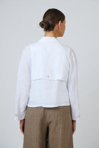 Naturals by O&J - Cropped Linen Jacket - White