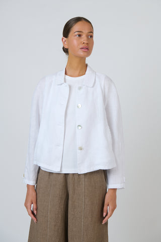 Naturals by O&J - Cropped Linen Jacket - White