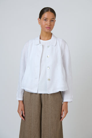 Naturals by O&J - Cropped Linen Jacket - White